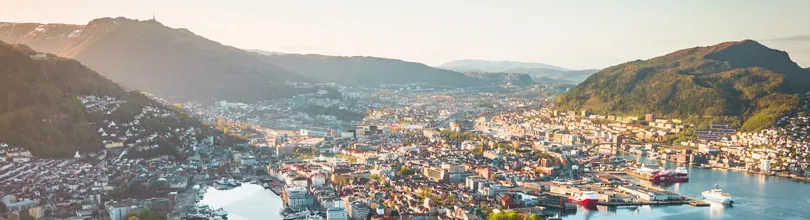 Aerial view over Bergen, Norway © Lars Korvald.