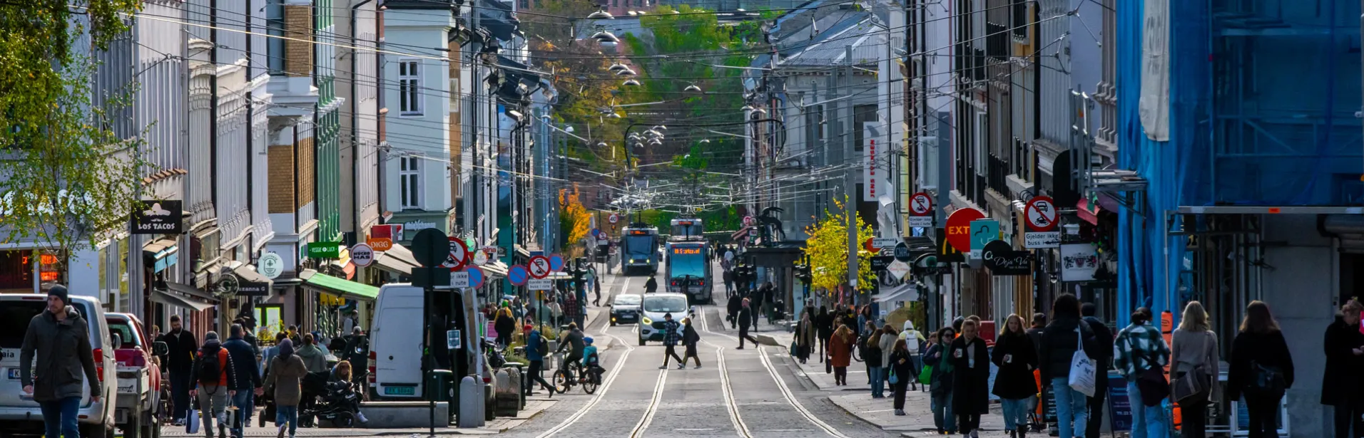City street in Oslo, Norway.
